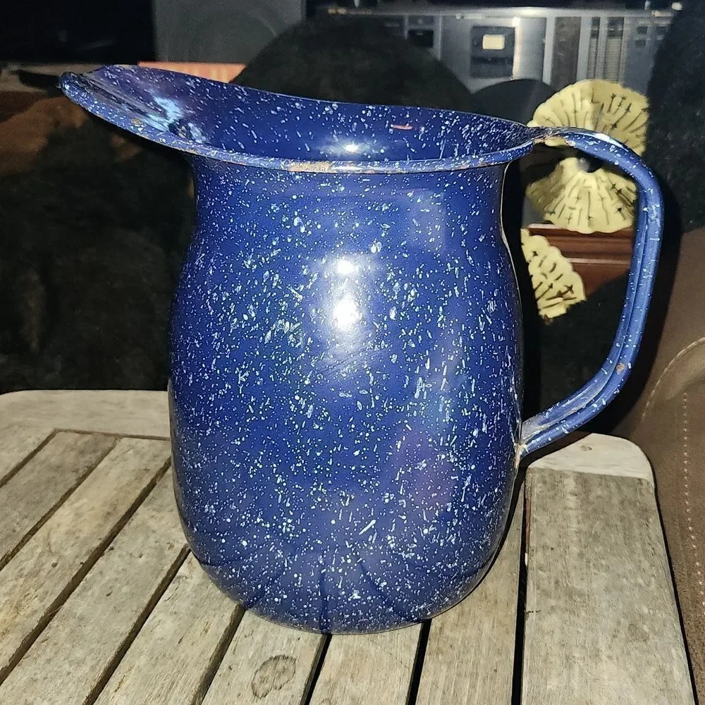 U.S.N Enameled Bath Pitcher GEUDER, PAESCHKE & FREY CO. Vintage